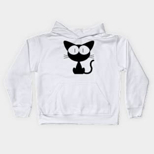 cute black cat Kids Hoodie